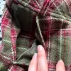 Wool check midi skirt