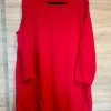 Włoska ekstra długa czerwona bluza tunika z kieszeniami Italy moda oversize 54 56 bawełna 95%