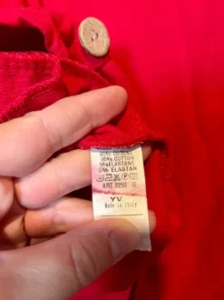 Włoska ekstra długa czerwona bluza tunika z kieszeniami Italy moda oversize 54 56 bawełna 95%