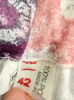 Y2K plisseret nederdel i pink/lilla mønster