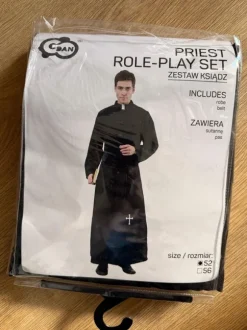 Zestaw Ksiądz kostium przebranie roz 52 , S